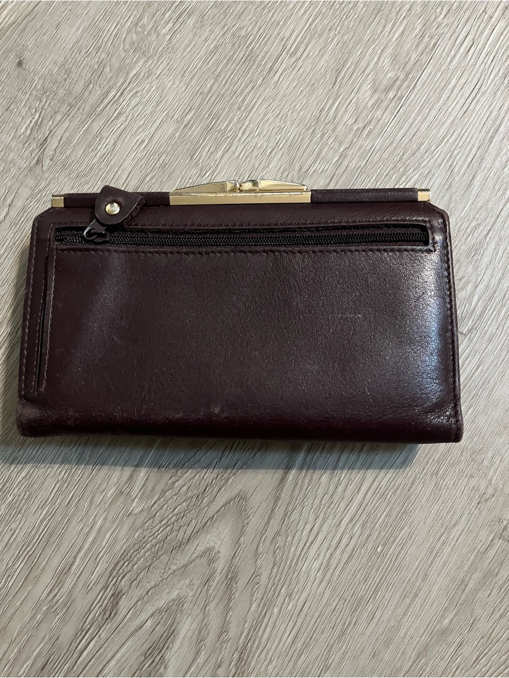 Etienne Aigner Dark Brown Leather Wallet with Gold Accent - Picture 2 of 5